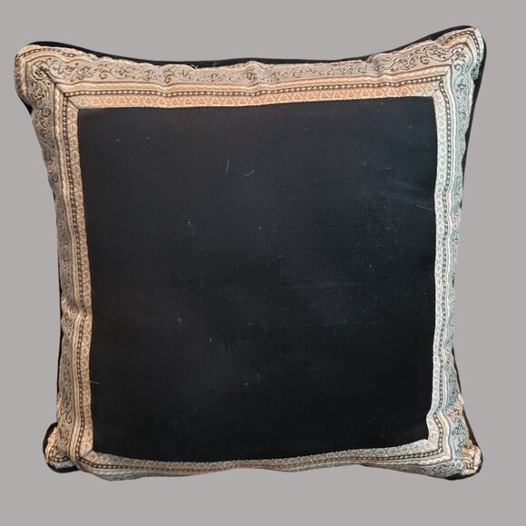 J. Queen New York Guiliana 18" Square Decorative Pillow Black Velvet Pair - Picture 3 of 8